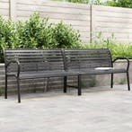 vidaXL Tuinbank dubbel 231 cm staal en HKC zwart, Verzenden, Nieuw, Metaal