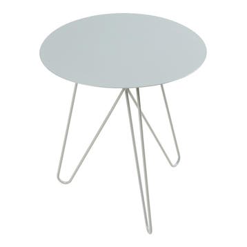 Bijzettafel Nopimi rond metaal 45x43 cm grijs mat [en.casa], Huis en Inrichting, Verzenden, Nieuw