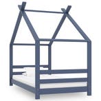 vidaXL Kinderbedframe massief grenenhout grijs 80x160 cm, Verzenden, Nieuw