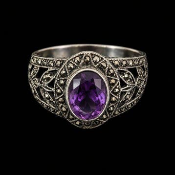 Zilver - Ring - Exclusieve Art Deco-ring, Nieuw