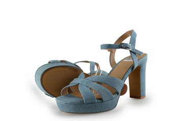 Manfield Sandalen in maat 42 Blauw, Sandalen of Muiltjes, Zo goed als nieuw, Manfield, Verzenden