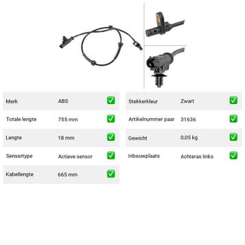 ABS-sensor Nissan Tiida 1.6 (C11) Van 2007-09 tot 2011-12 -, Verzenden, Nieuw, Nissan