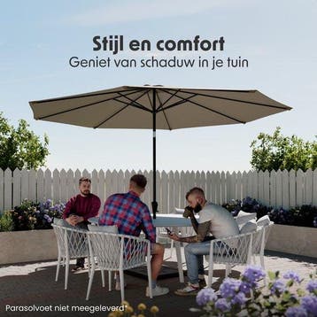 2dekans | LifeGoods Parasol - Tuin - Ø350 cm - 30°, Ophalen of Verzenden, Zo goed als nieuw