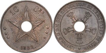 10 Centimes 1889 Belgisch-kongo Leopold Ii 1865-1909, Verzenden