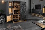 Massieve barkast SCORPION 141cm zwart mangohout met 3D, Huis en Inrichting, Kasten | Overige, Ophalen of Verzenden, Nieuw