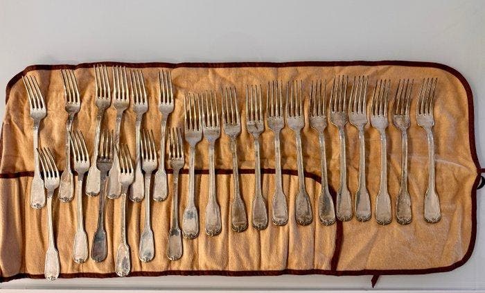 Bestekset voor 12 personen (78) - Verzilverd, Antiek en Kunst, Antiek | Meubels | Tafels