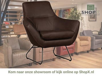 Leren fauteuil Fame - Rancho Brown (bruin), Nieuw, Ophalen of Verzenden, 75 tot 100 cm, Industrieel, Modern