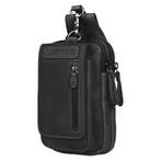 HillBurry Leren Riemtas met Smartphonevak - Zwart, Verzenden, Nieuw