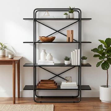 vidaXL Boekenrek 4-laags 100 x 35 x 140 cm PB Zwart eiken, 100 tot 150 cm, Verzenden, 100 tot 150 cm, Nieuw