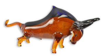 A MURANO STYLE GLASS FIGURINE OF A BULL (Interieur), Verzenden, Nieuw