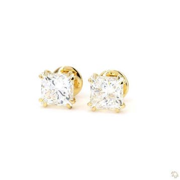 Oorbellen - 14 karaat Geel goud - 4.03ct. tw. Diamant, Sieraden, Tassen en Uiterlijk, Oorbellen, Nieuw