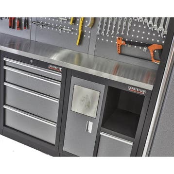 MDF werkblad met RVS plaat omkleed. 204 x 46 x 3,6 cm voor, Ophalen of Verzenden, Nieuw