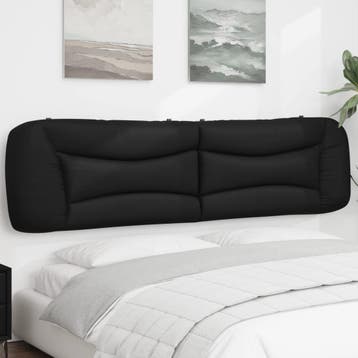 vidaXL Hoofdbordkussen Hvar 200 cm kunstleer zwart, Verzenden, Nieuw, Zwart, Overige materialen