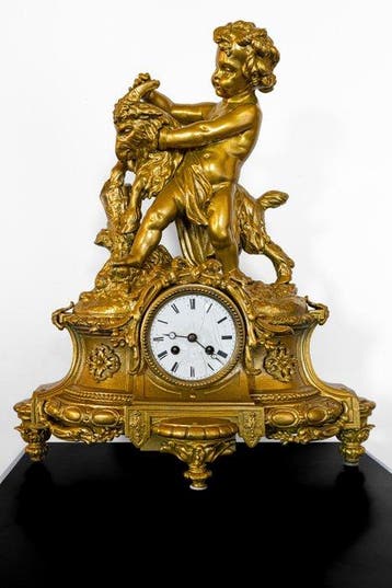 Figurale pendule - Japy Freres - Antiek - Verguld brons -