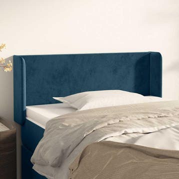 vidaXL Hoofdbord met randen 103x16x78/88 cm fluweel, Verzenden, Nieuw, Blauw, Stof