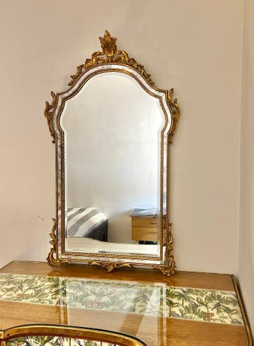 Luxe kuifspiegel DeKnudt 104x61cm, Antiek en Kunst, Antiek | Spiegels, Ophalen of Verzenden