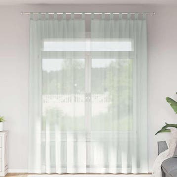 vidaXL Gordijnen voile met lussen 2 st 140x260 cm lichtgrijs, Verzenden, Nieuw, Grijs