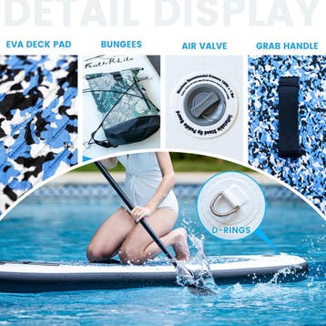 Sup Board - Opblaasbaar Paddle Board - 136 kg - Wit/Blauw -, Verzenden, Zo goed als nieuw