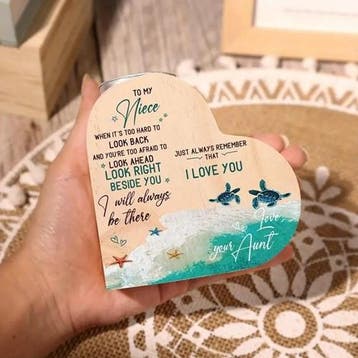 Houten hart voor waxine of kleine ledkaarsen Memoriam nicht, Hobby en Vrije tijd, Knutselen, Ophalen of Verzenden, Nieuw