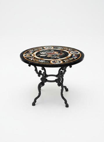 Tafel - Marmer, Gietijzer - Antieke marmeren tafel