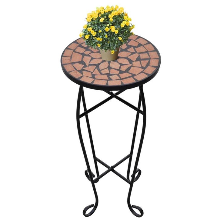 vidaXL Bijzeltafel mozaïek terracottakleurig, Tuin en Terras, Overige Tuin en Terras, Nieuw, Verzenden