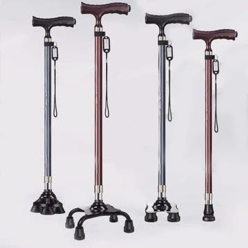 Verstelbare Aluminium Wandelstok met LED-lamp en Anti-slip V, Verzenden, Nieuw