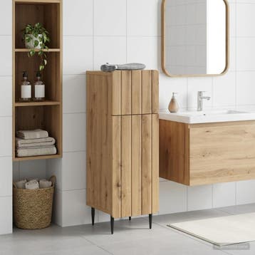 vidaXL Badkamer Opbergkast ZWOLLE Artisanaal eiken 30 x 31 x, Verzenden, Nieuw