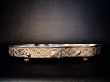 Antique Japanese Bronze Suiban – Irregular Natural Form,
