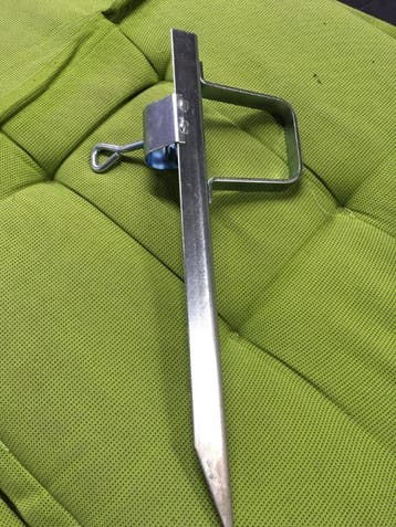 Parasol pen staal / parasolhouder, Ophalen of Verzenden, Gebruikt
