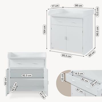 Luiercommode Starler met verschoonblad 104x96x77 cm wit [en., Kinderen en Baby's, Verzenden, Nieuw