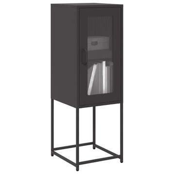 vidaXL Dressoir 36x39x107 cm koudgewalst staal zwart, Verzenden, Nieuw, Metaal, Minder dan 50 cm