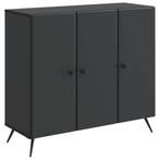 vidaXL Dressoir Zwart 89 x 34,5 x 80 cm Bewerkt hout, Huis en Inrichting, Kasten | Dressoirs, Verzenden, Nieuw, Overige houtsoorten