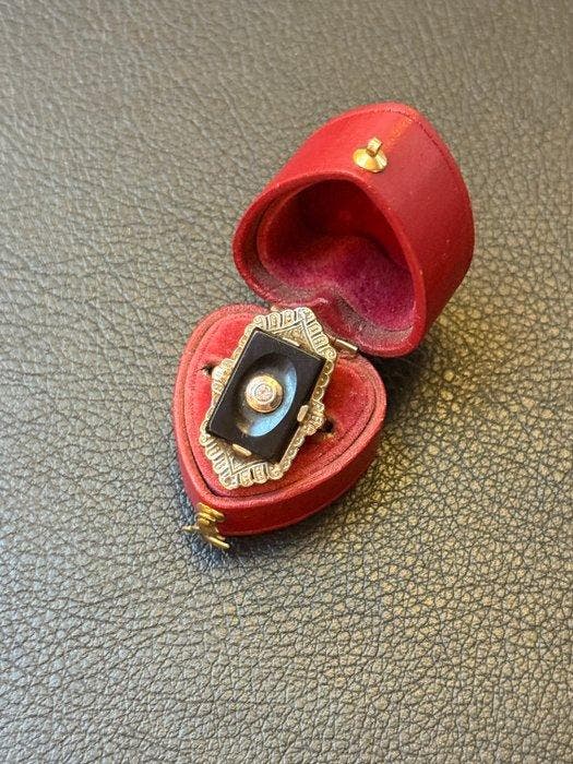 Ring - 18 karaat Geel goud - Art Deco-ring, Sieraden, Tassen en Uiterlijk, Ringen