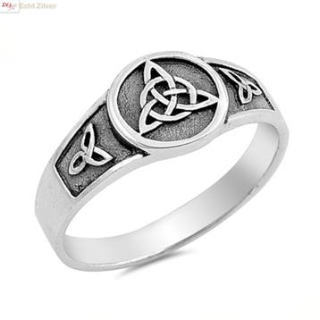 Zilveren keltische tribal ring, Verzenden, Nieuw, Zilver