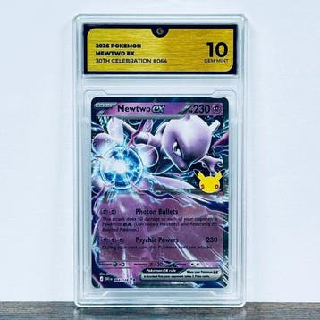 Pokémon Graded card - Mewtwo ex 064- 30th Anniversary –, Nieuw