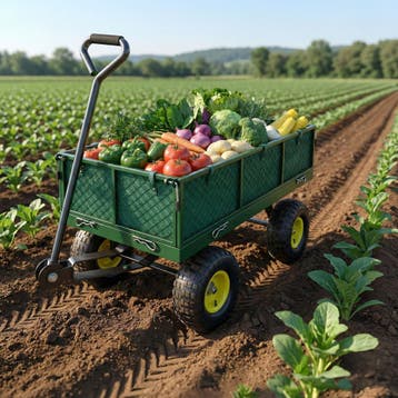 Bolderwagen transportkar max. 350kg - groen, Verzenden, Nieuw