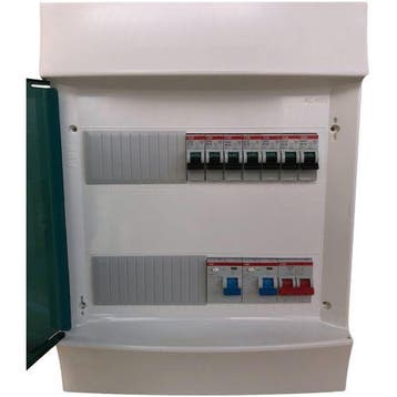 ABB groepenkast IP41 7 groepen, 2 aardlekschakelaars, 1, Ophalen of Verzenden, Nieuw