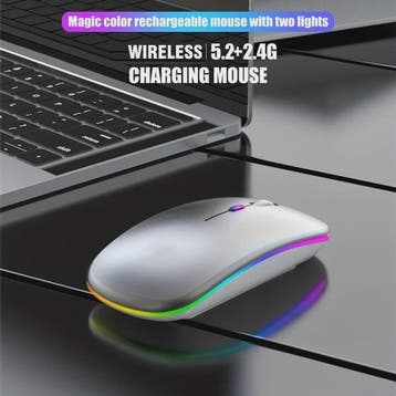 Draadloze Oplaadbare Muis met LED Verlichting - Stille Klik, Verzenden, Nieuw