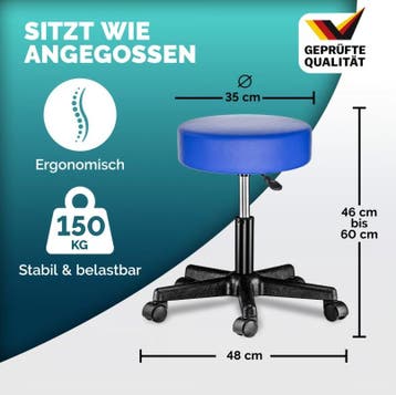 Rolkruk set van 2 kunstleer Blauw 360° draaibaar (Interieur, Verzenden, Nieuw in verpakking