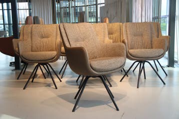 6x eetkamerstoel  Gealux Francisco/ Miami met dekje, Ophalen of Verzenden, Nieuw, Leer, Modern, Design