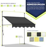 Klemluifel - Balkon luifel - Verticale luifel - 250 cm - Ant, Verzenden, Zo goed als nieuw