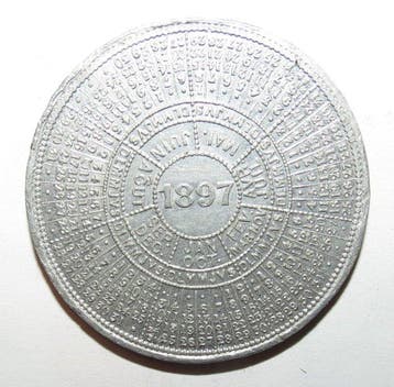 België. Medal Jeton calendrier 1897 (Zonder minimumprijs)