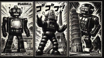 Æ (XX-XXI) - Japanese Tin Robots – Triptych (Set of 3) –