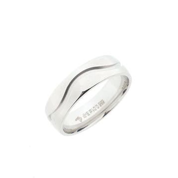 Witgouden (trouw)ring met diamant; 0,01 ct., Sieraden, Tassen en Uiterlijk, Ringen, Gebruikt, Ophalen of Verzenden, Kleiner dan 17