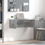 vidaXL Wandbureau met opslag Beton Grijs 80 x 45 x 30 cm, Huis en Inrichting, Bureaus, Verzenden, Nieuw