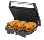 Contactgrill zilver vermogen 2200 Watt (Kook-Bakplaten), Verzenden, Nieuw