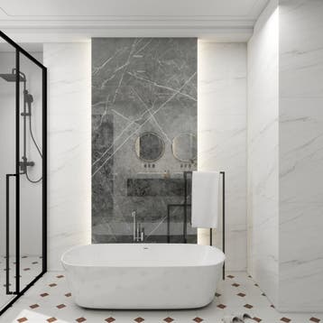 Wandpaneel Bladel set van 4 panelen 120x60 cm Grey Diamond [, Doe-het-zelf en Verbouw, Verzenden, Nieuw