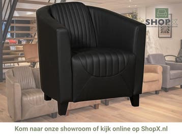 Leren fauteuil Press Special - Hermes Nero (zwart) - Poten, Huis en Inrichting, Fauteuils, Nieuw, Ophalen of Verzenden, Eigentijds, Klassiek, Retro, Romantisch, Vintage