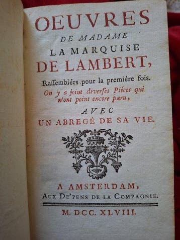 Marquise de Lambert - Oeuvres de Madame la Marquise de