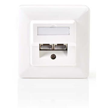 RJ45 wandcontactdoos | UTP (2x RJ45, Cat5e, Inbouw/Opbouw), Verzenden, Nieuw